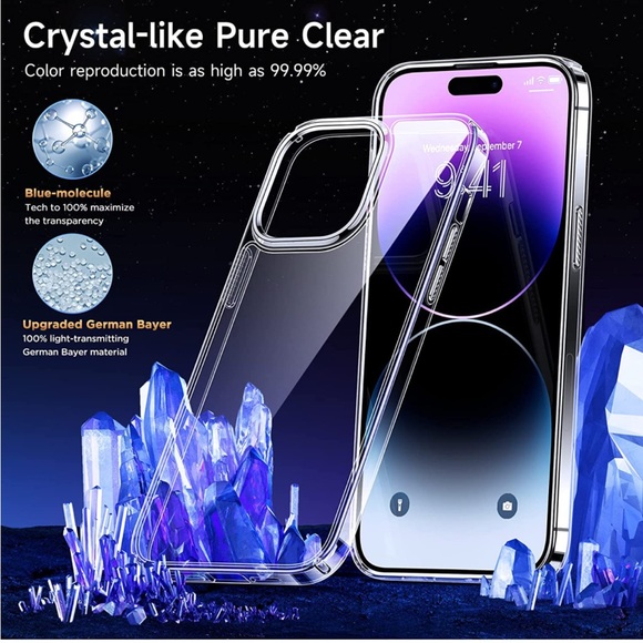 iPhone 14 Pro Case with 2X Screen Protector + 2X Lens Protector Bundle - Picture 3 of 7